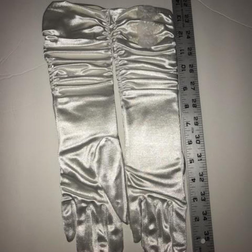 Prom Homecoming Long Gloves with sheer flowers